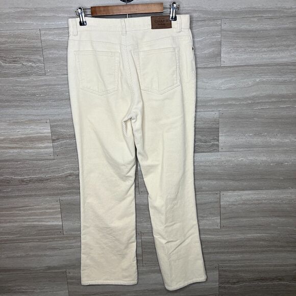 Vintage 1990s Chaps Denim Womens Petite 8P Corduroy Pants Ivory Bootcut - Picture 2 of 3